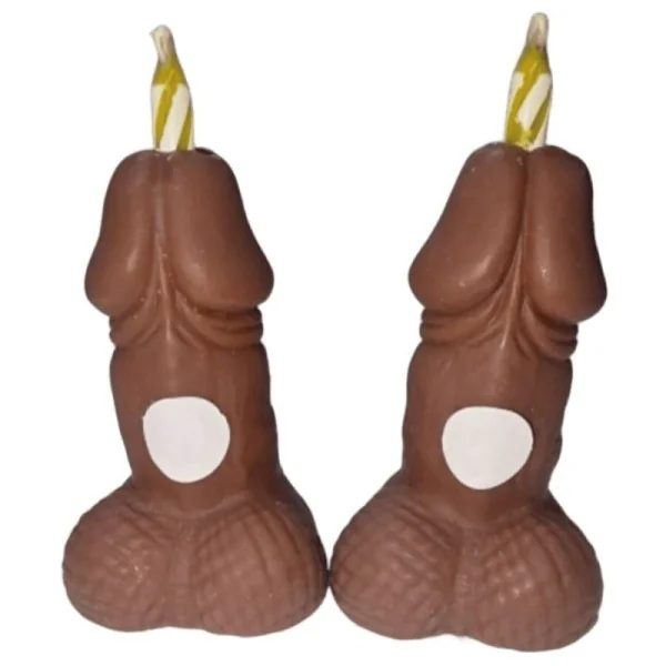 Penis-Geburtstagskerzen mit Zahlen, Dunkelt, 2 Stück von Diablo Picante