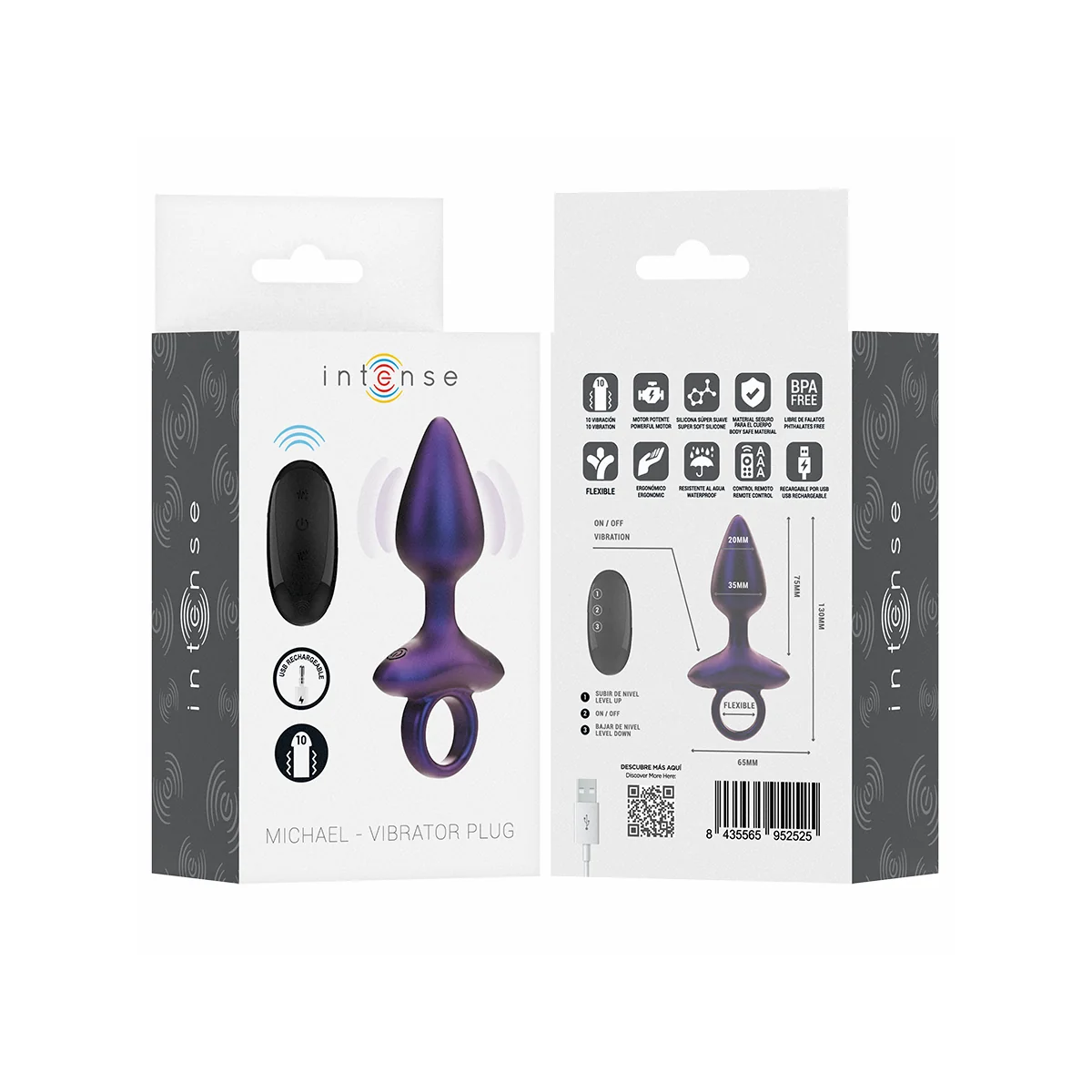 Michael Vibrierender Analstecker Modell 2 mit Fernbedienung von Intense Anal Toys | Fesselliebe.de