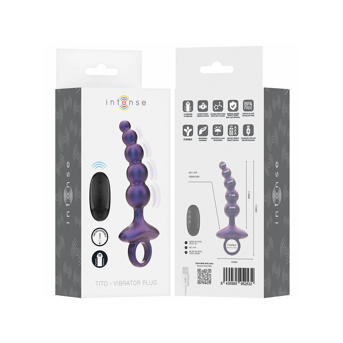 Tito Vibrierender Analstecker Modell 3 mit Fernbedienung von Intense Anal Toys | Fesselliebe.de