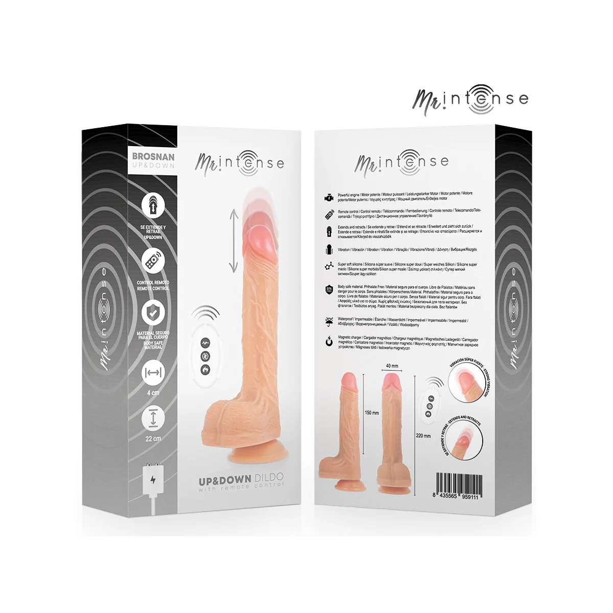 Mr Brosnan Multifunktionsgerät mit Vibration, Auf- und Ab, Fernbedienung, 22 cm – oder - 4 cm von Mr, Intense | Fesselliebe.de