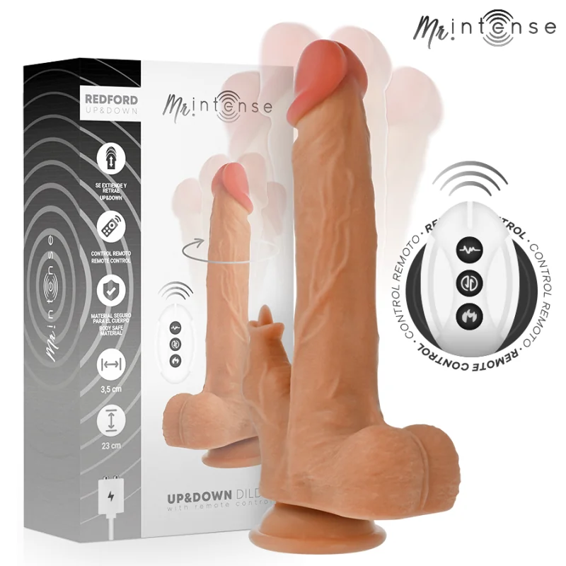 Realistischer Multifunktions-Redford mit Vibration und Auf- und Ab-Fernbedienung 23 cm – O – 3,5 cm von Mr, Intense | Fesselliebe.de
