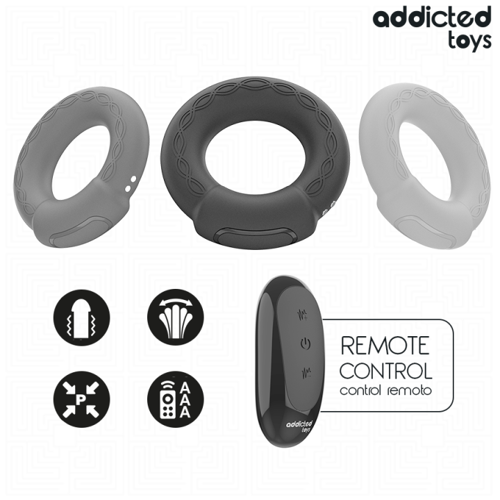 Vibrierender Cockring mit Wärmeeffekt und mit Fernbedienung von Addicted Toys | Fesselliebe.de