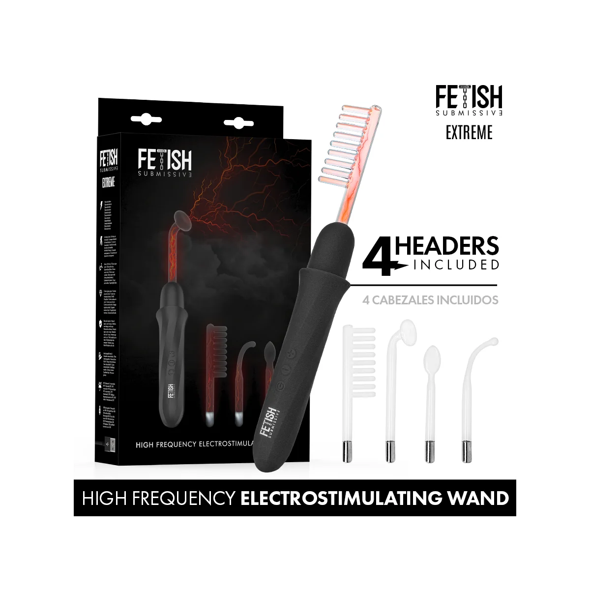 Vibrador Wand Electroestimulación Alta Frecuencia von Fetish Submissive Extreme