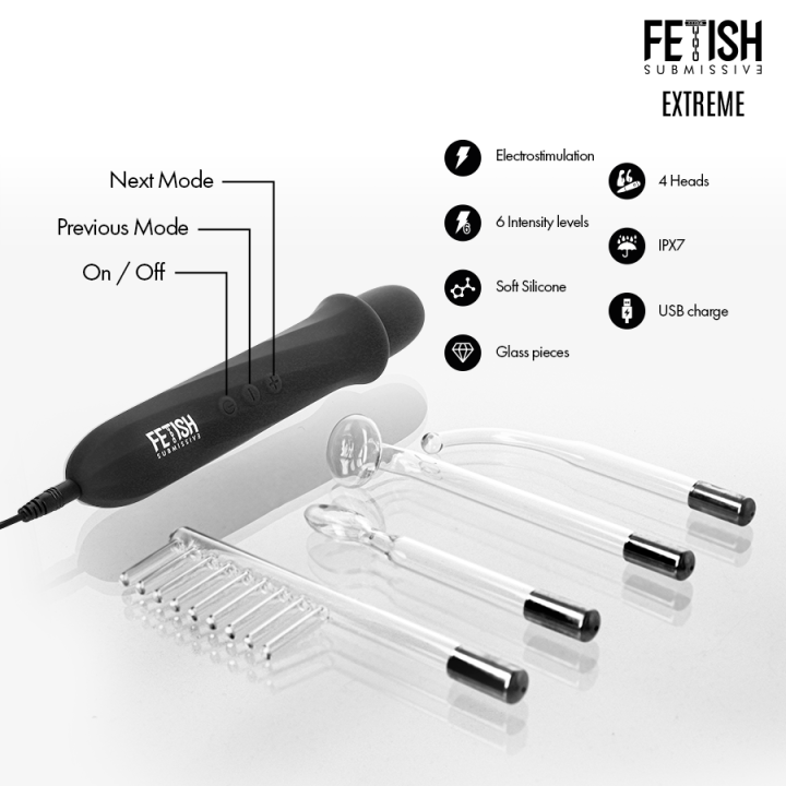 Vibrador Wand Electroestimulación Alta Frecuencia von Fetish Submissive Extreme