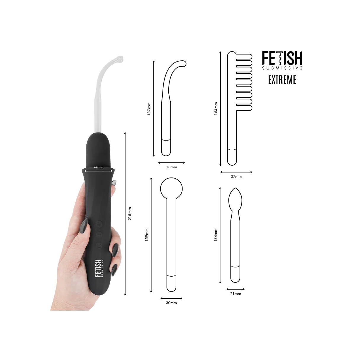Vibrador Wand Electroestimulación Alta Frecuencia von Fetish Submissive Extreme