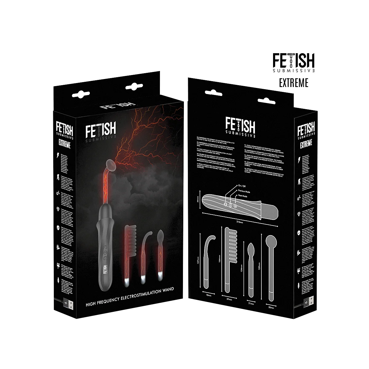 Vibrador Wand Electroestimulación Alta Frecuencia von Fetish Submissive Extreme