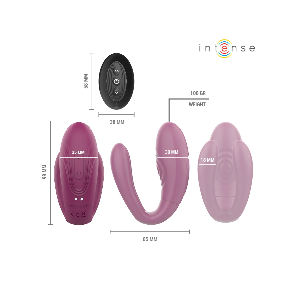 Sandra Klappe- und Vibrationsklemmstimulator mit Fernbedienung von Intense Couples Toys | Fesselliebe.de