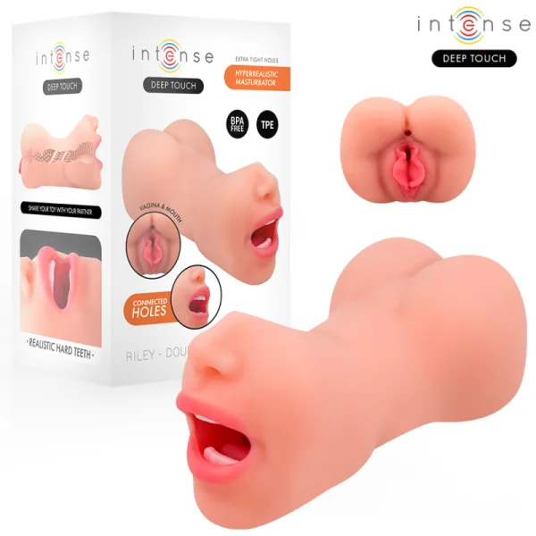 Riley Doppelmusturbator für Mund und Vagina von Intense Deep Touch | Fesselliebe.de