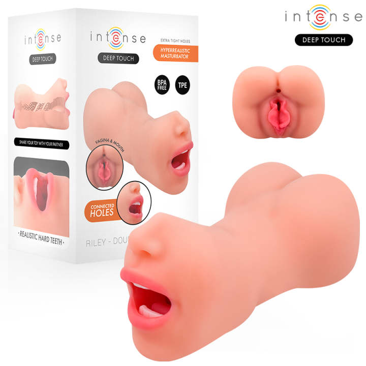 Riley Doppelmusturbator für Mund und Vagina von Intense Deep Touch | Fesselliebe.de