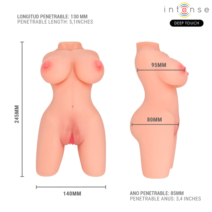 Jesse Torso Doppelter Vagina- & Anusammenbauer von Intense Deep Touch | Fesselliebe.de