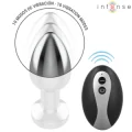 Vibrierender Analplug Aus Metall mit Led-Leuchten und Fernbedienung - Grösse S von Intense Anal Toys