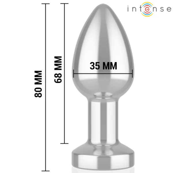 Vibrierender Analplug aus Metall mit Led-Leuchten und mit Fernbedienung - Grösse S von Intense Anal Toys | Fesselliebe.de