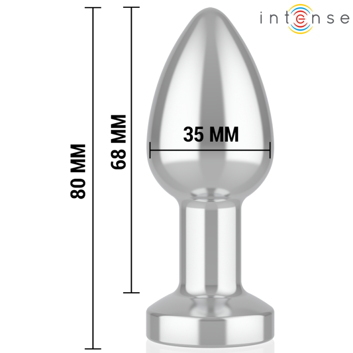 Vibrierender Analplug aus Metall mit Led-Leuchten und mit Fernbedienung - Grösse S von Intense Anal Toys | Fesselliebe.de