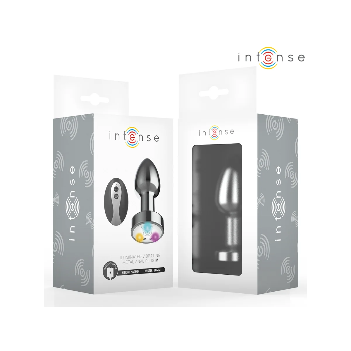 Vibrierender Analplug aus Metall mit Led-Leuchten und mit Fernbedienung - Grösse M von Intense Anal Toys | Fesselliebe.de