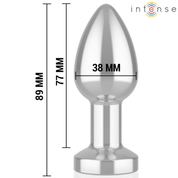 Vibrierender Analplug aus Metall mit Led-Leuchten und mit Fernbedienung - Grösse M von Intense Anal Toys | Fesselliebe.de