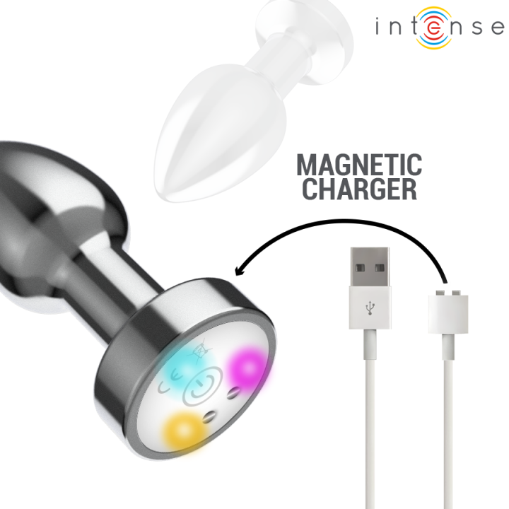 Vibrierender Analplug aus Metall mit Led-Leuchten und mit Fernbedienung - Grösse M von Intense Anal Toys | Fesselliebe.de