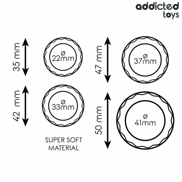 Set mit Strukturiertem Cockring In 4 Grössen von Addicted Toys | Fesselliebe.de