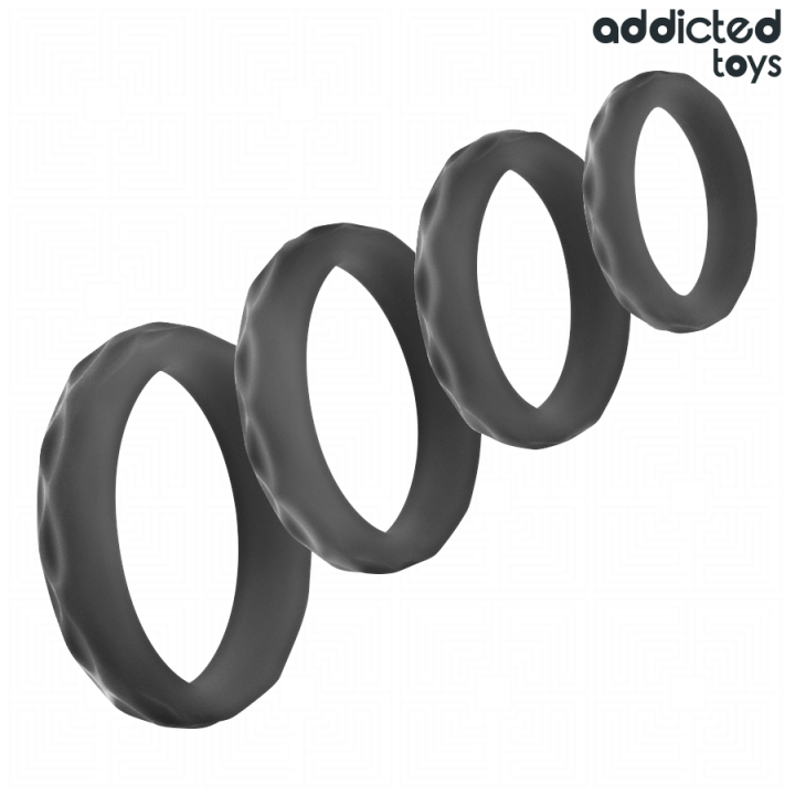 Set mit Strukturiertem Cockring In 4 Grössen von Addicted Toys | Fesselliebe.de