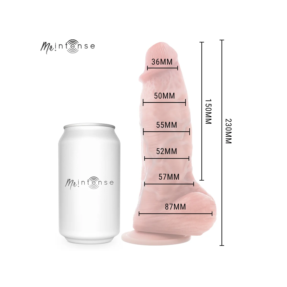 Mr mittlerer Spencer Silikondildo 23 cm -Ø- 5,7 cm von Mr. Intense Dildos