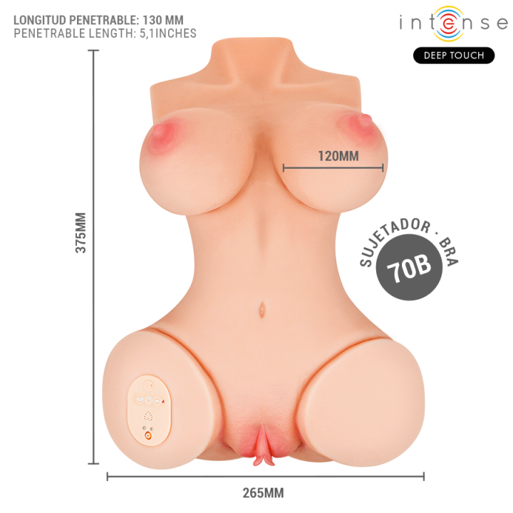 Vero Torso Vagina mit Saug-, Wärme-, Vibrations- und Stimmeffekten L 5,5 Kg von Intense Bodies & Masturbators