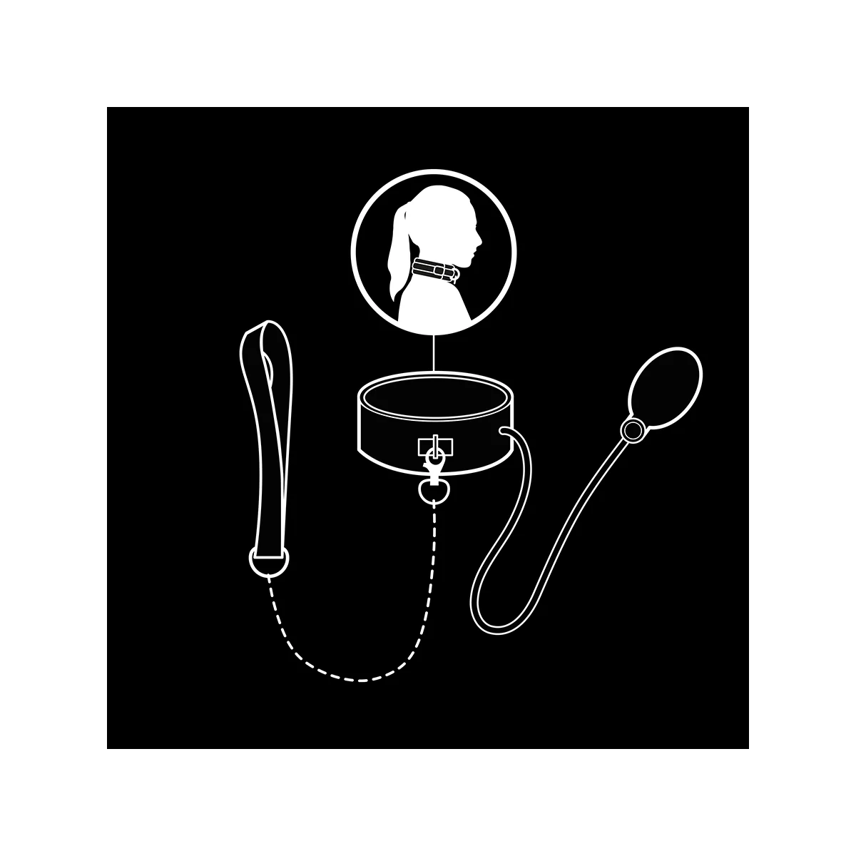 aufblasbares Würgehalsband mit Kette von Fetish Submissive Extreme