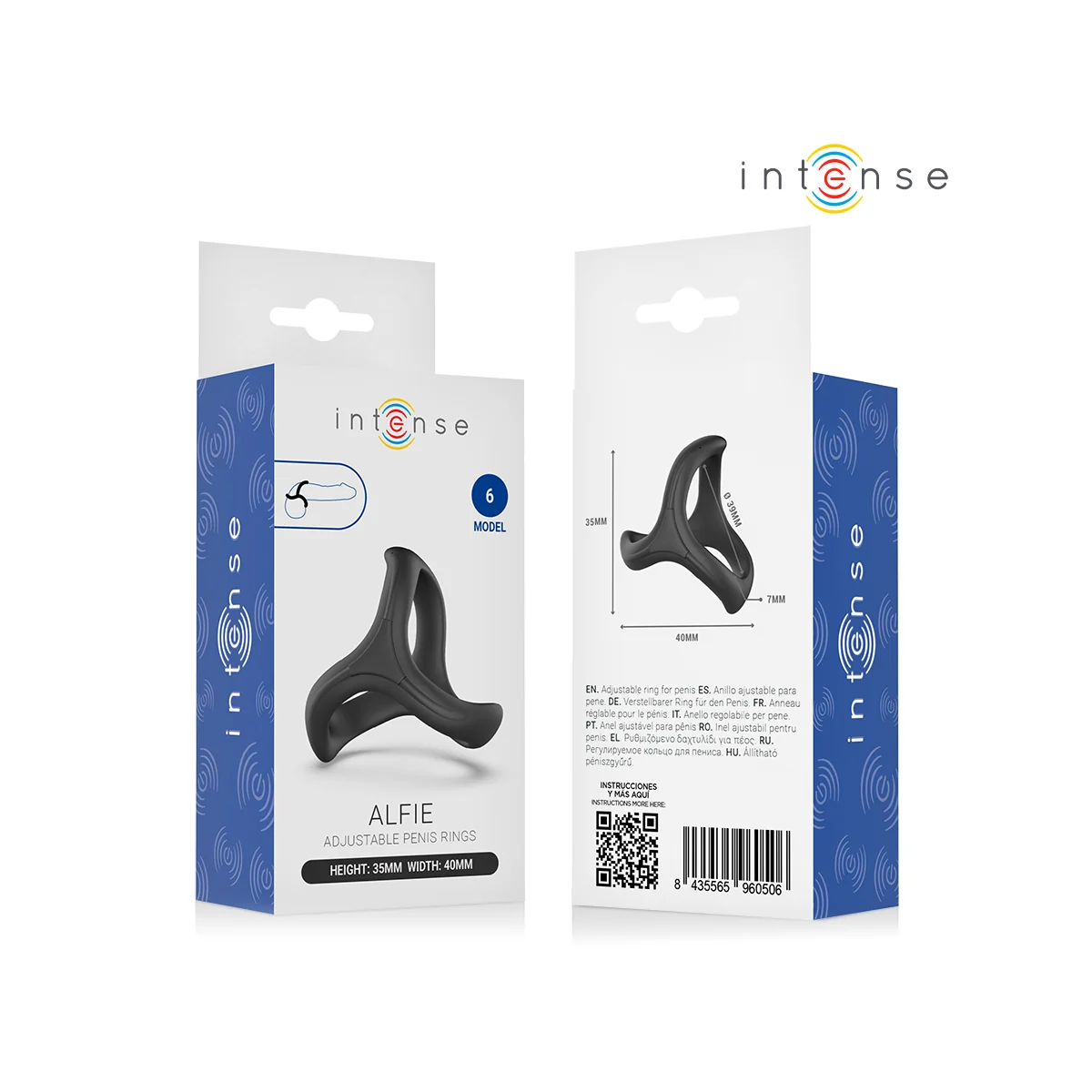 Alfie Verstellbarer Dreifach-Penisring Modell 6 von Intense For Him