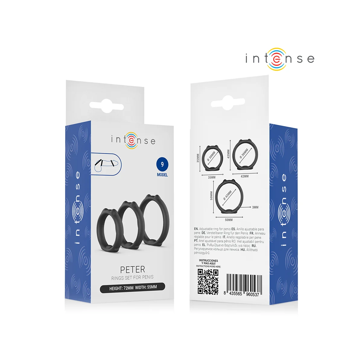 Peter 3er-Set Penisringe Modell 9 von Intense For Him