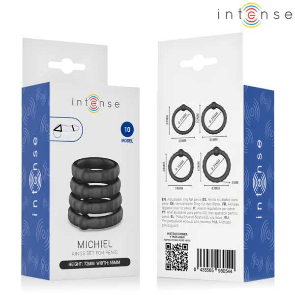 Michiel Set mit 4 Penisringen Modell 10 von Intense For Him