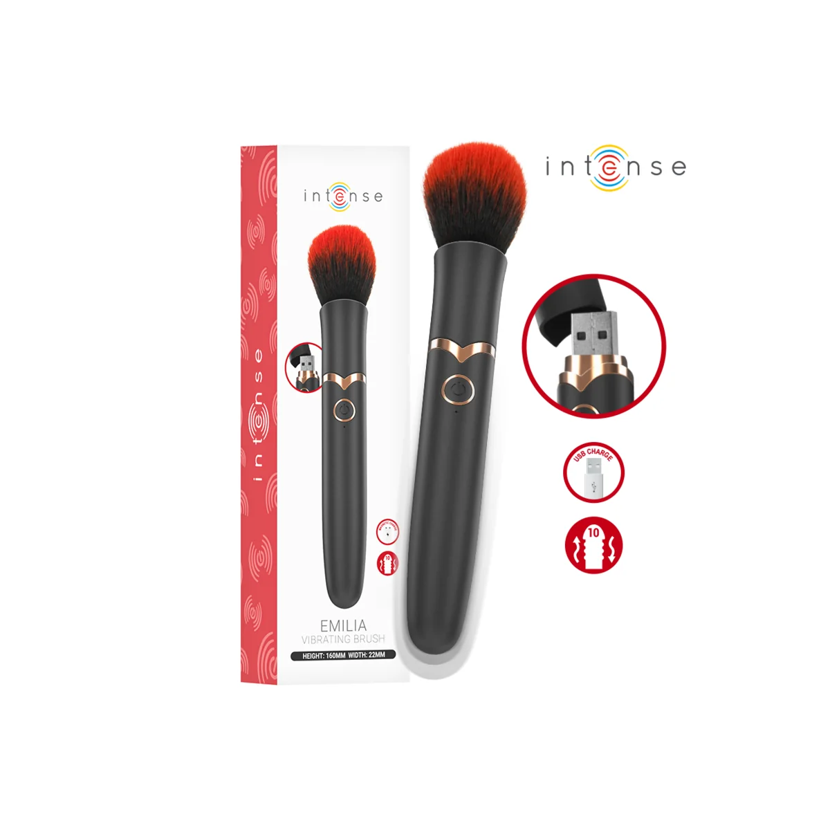 Emilia Vibrationsbürste 10 Vibrationen 16 cm von Intense High Tech