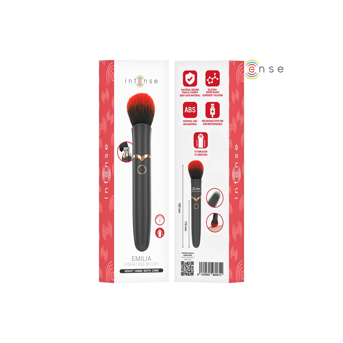 Emilia Vibrationsbürste 10 Vibrationen 16 cm von Intense High Tech