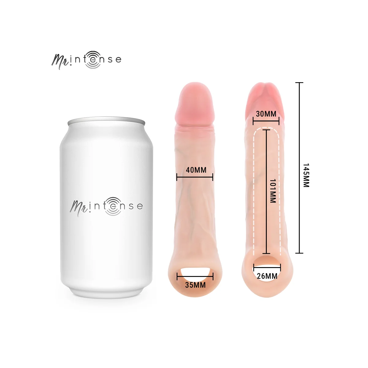 Mr Arnold M Vibrator Silikon-Penishülle mit Fernbedienung 14,5 cm -Ø- 4 cm von Mr. Intense Penis Accessories