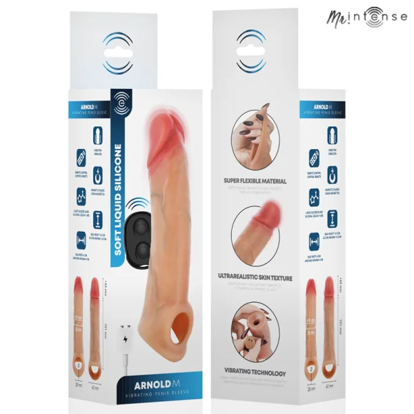 Mr Arnold M Vibrator Silikon-Penishülle mit Fernbedienung 14,5 cm -Ø- 4 cm von Mr. Intense Penis Accessories