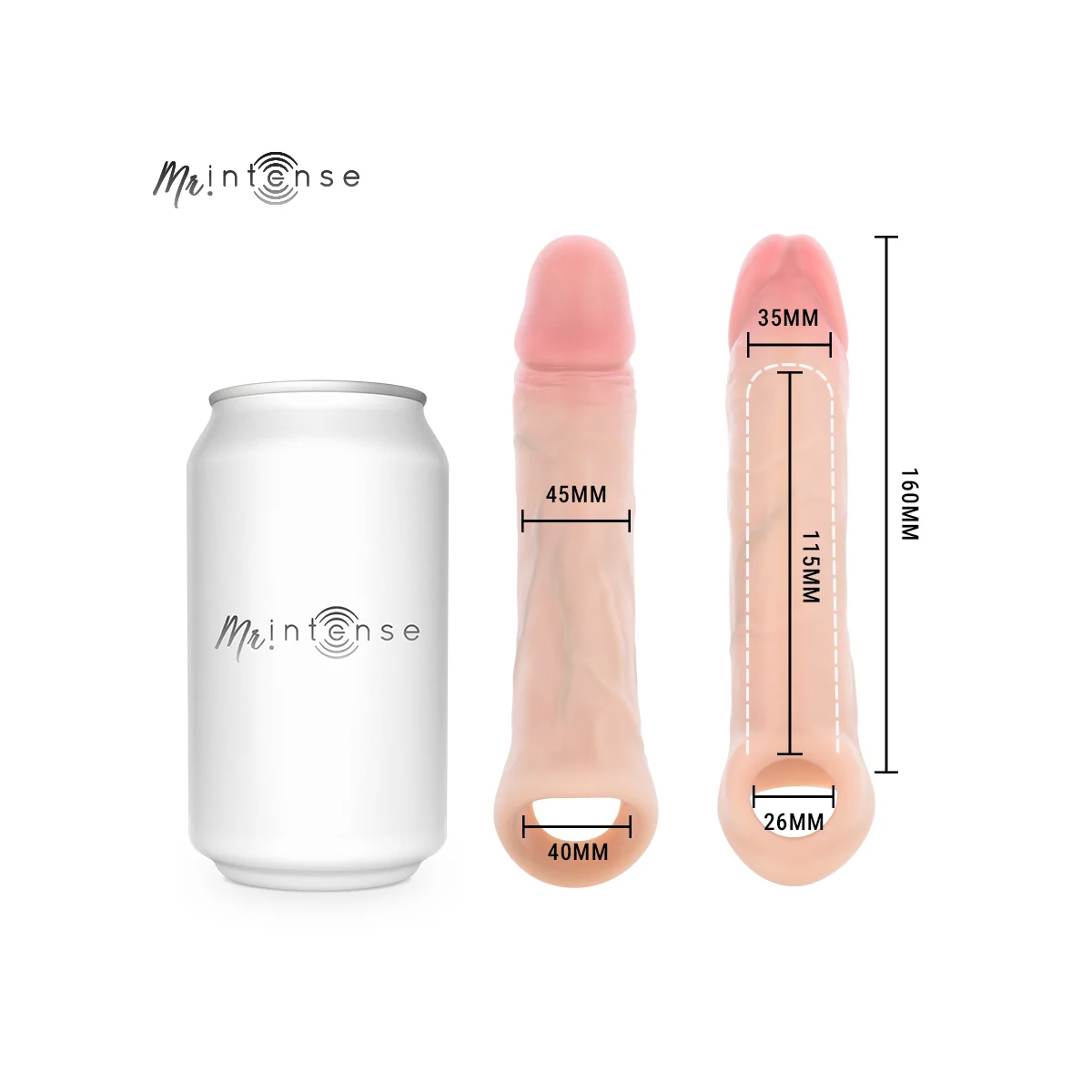Mr Arnold L Vibrator Silikon-Penishülle mit Fernbedienung 16 cm -Ø- 4,5 cm von Mr. Intense Penis Accessories