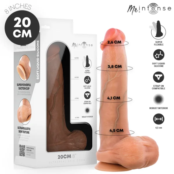 Mr Bruce M Silikondildo mit Hoden 20 cm -Ø- 4,5 cm von Mr. Intense Dildos