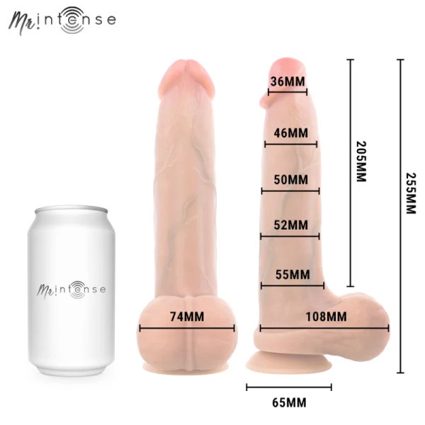Mr Bruce Xl Silikon-Dildo mit Hoden 25,5 cm -Ø- 5,5 cm von Mr. Intense Dildos