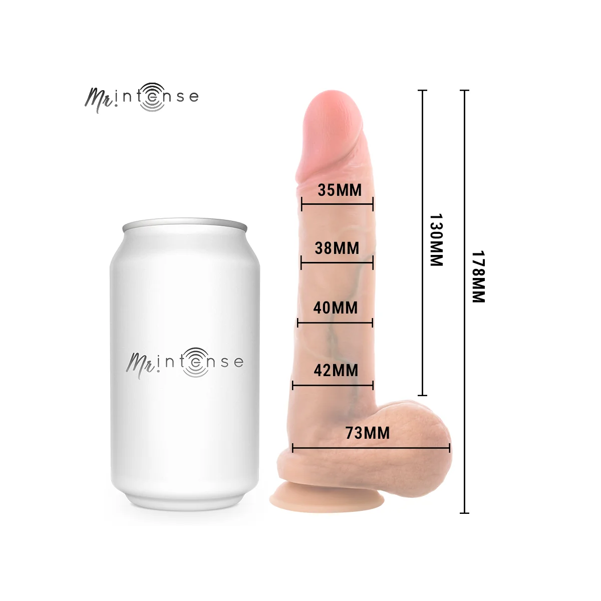 Gary S Ultrarealistischer Silikon-Penis mit Hoden 17,8 cm – Ø – 4,2 cm von Mr. Intense Dildos