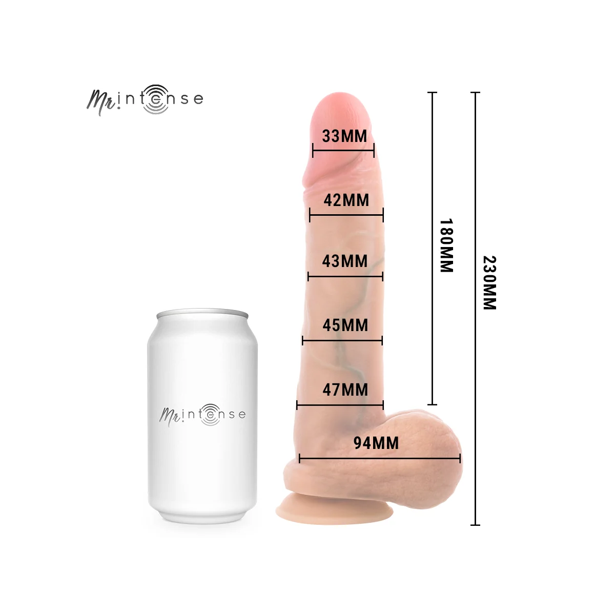 Gary L Ultra-Realistischer Silikon-Penis mit Hoden 23 cm – Ø 4,7 cm von Mr. Intense Dildos