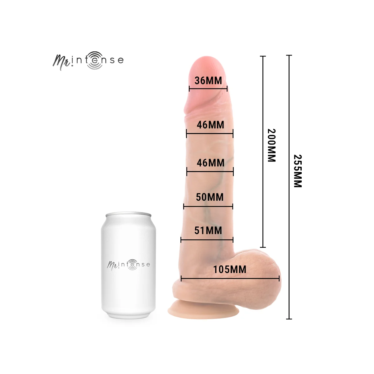 Mr Gary Xl Ultra-Realistischer Silikon-Penis mit Hoden 25,5 cm -Ø- 5,1 cm von Mr. Intense Dildos