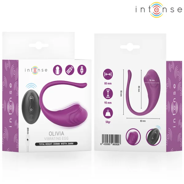 Olivia Purple Vibrations-Ei mit Fernbedienung von Intense Remote Control