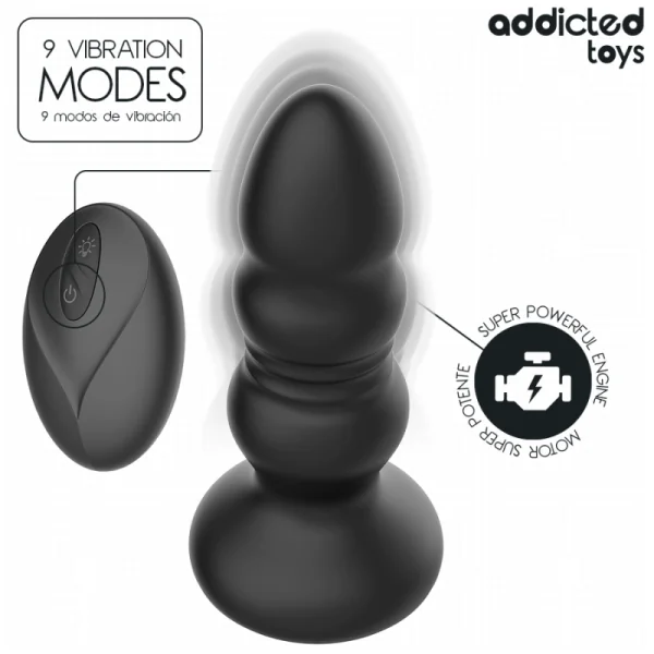 Rotierender Vibrierender Analplug mit Led-Licht und mit Fernbedienung von Addicted Toys | Fesselliebe.de