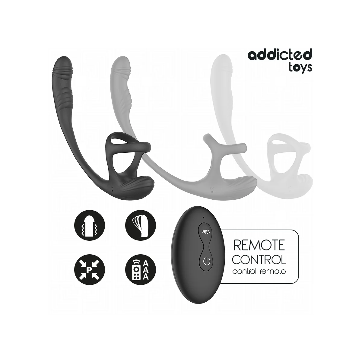 Analplug mit Vibration, 360°-Wellung und Hodenstimulator von Addicted Toys | Fesselliebe.de
