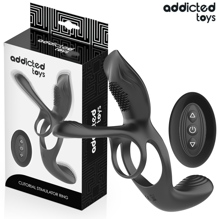 Doppelter Penisring mit Klitorisstimulator von Addicted Toys | Fesselliebe.de