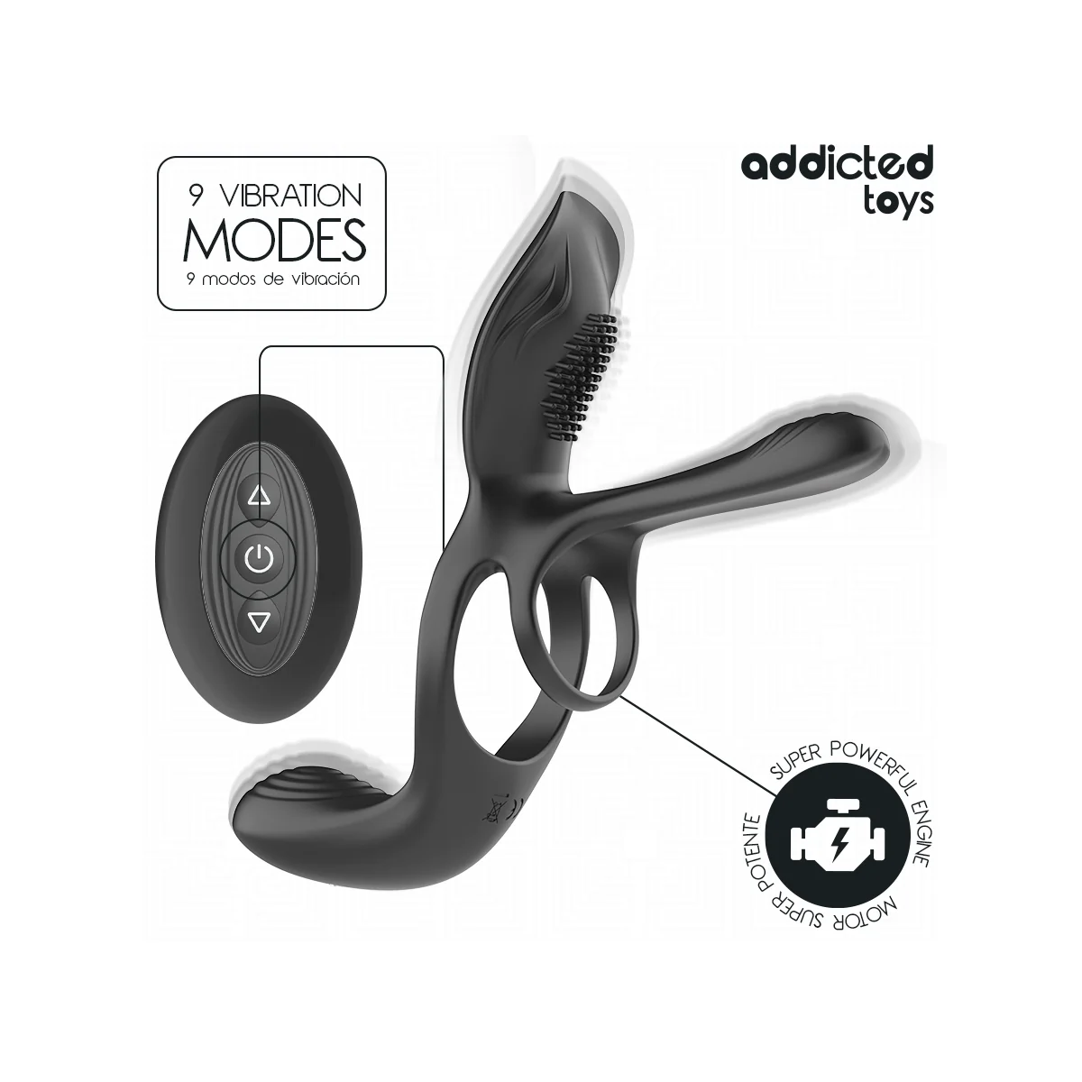 Doppelter Penisring mit Klitorisstimulator von Addicted Toys | Fesselliebe.de