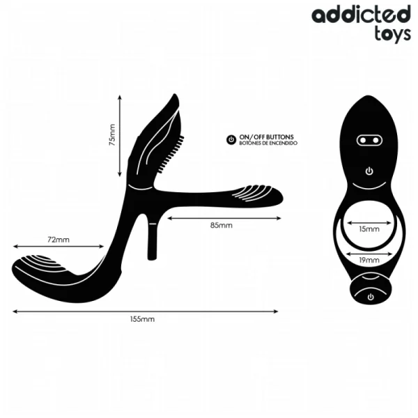 Doppelter Penisring mit Klitorisstimulator von Addicted Toys | Fesselliebe.de