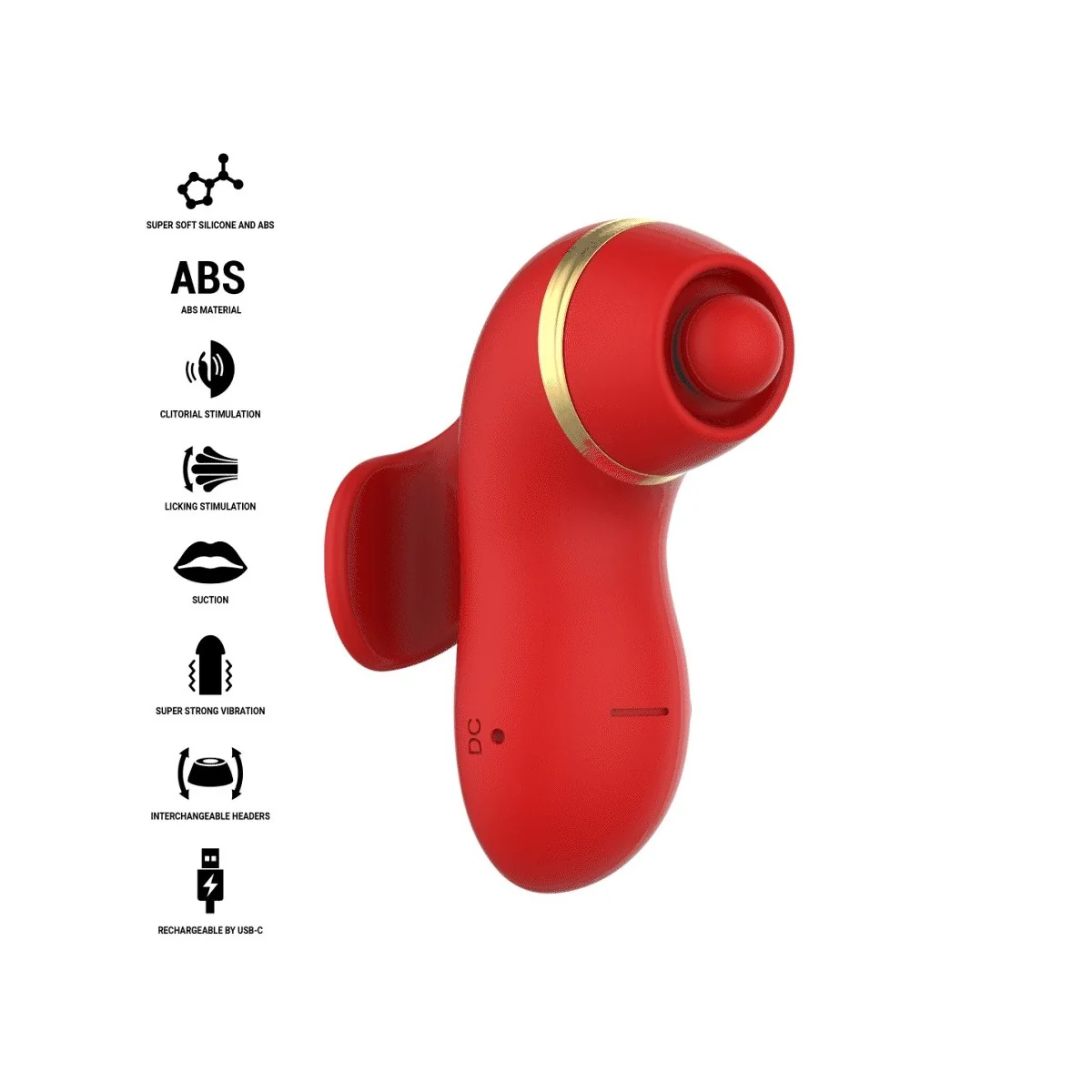 Patty-Stimulator mit 4 Aufsätzen, Saug-, Kletter-, Kitzel- und Leckfunktion von Intense Fun | Fesselliebe.de