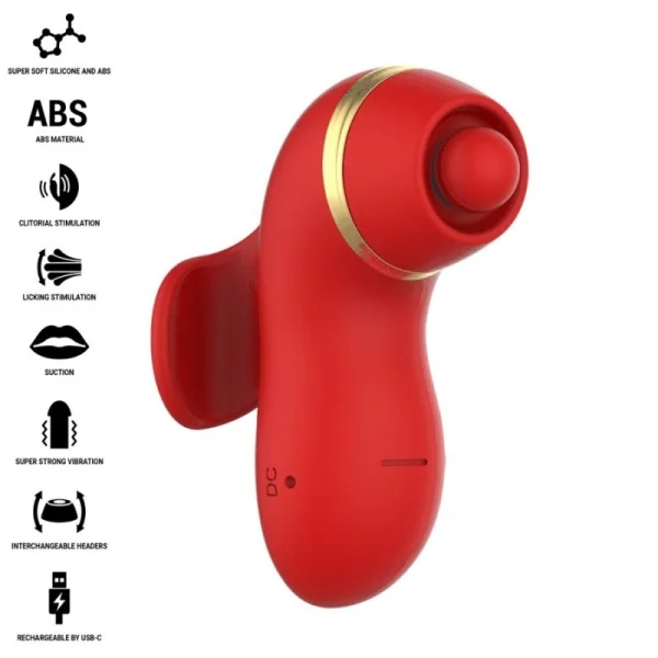 Patty-Stimulator mit 4 Aufsätzen, Saug-, Kletter-, Kitzel- und Leckfunktion von Intense Fun | Fesselliebe.de