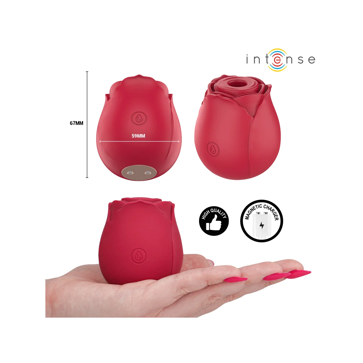 Camellia Klitoralsaugspotine Rose Von Waves Bordeaux von Intense High Tech