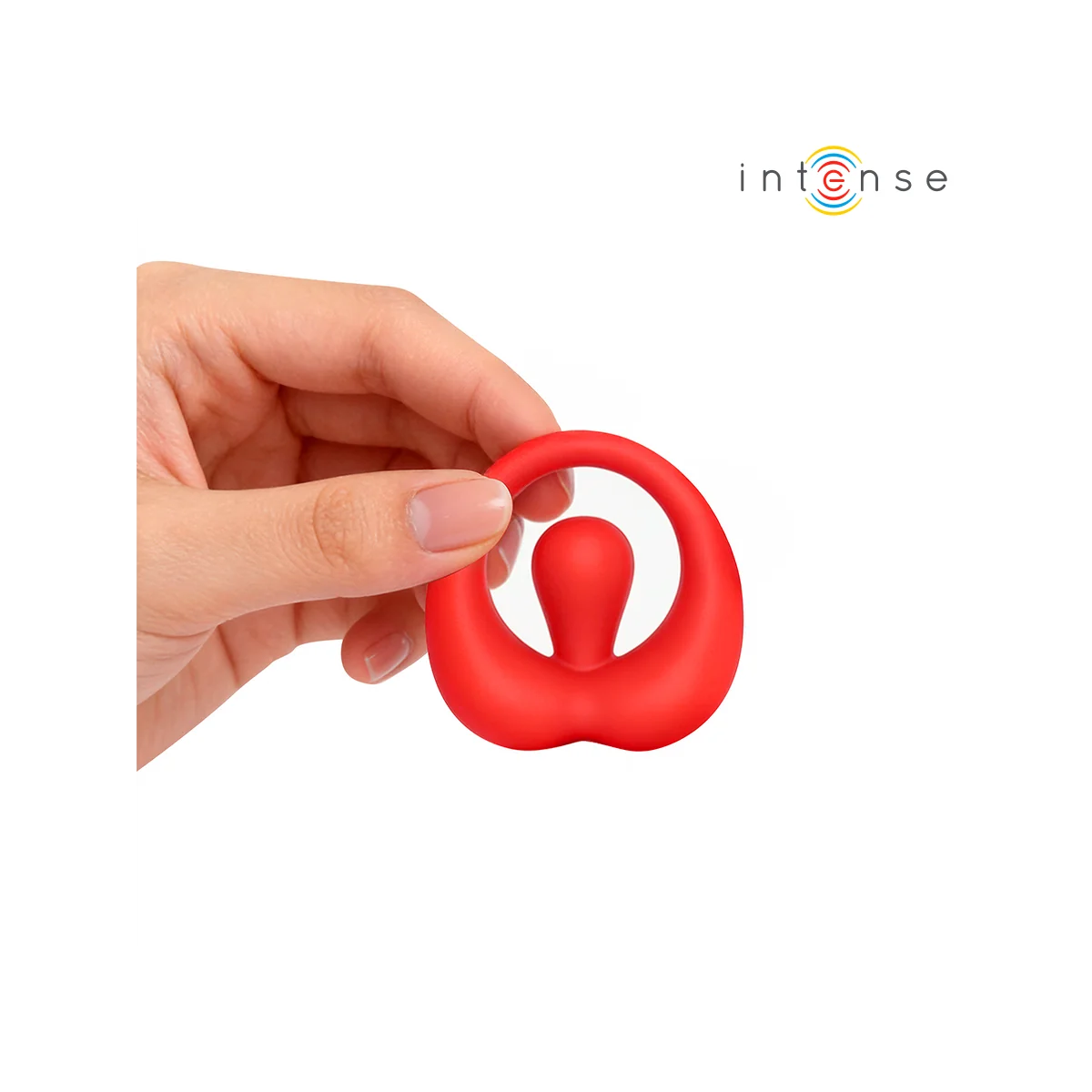 Russell Anillo Vibrador Con Estimulación De Clítoris Rojo von Intense For Him