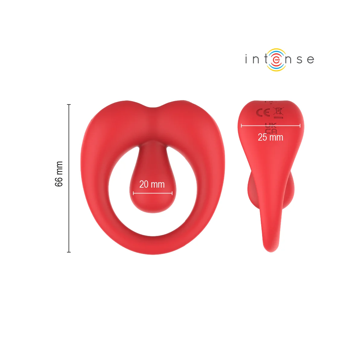 Russell Anillo Vibrador Con Estimulación De Clítoris Rojo von Intense For Him