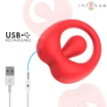 Russell Anillo Vibrador Con Estimulación De Clítoris Rojo von Intense For Him